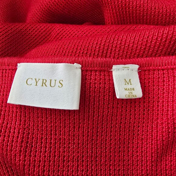 🎀 Cyrus Red Knit Long Sleeve Sweater Size Medium - Picture 6 of 7